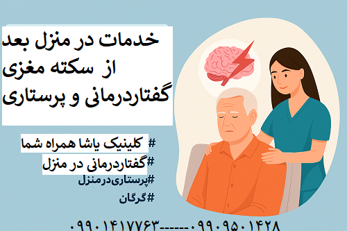 خدمات در منزل سکته مغزی در گرگان - گفتاردرمانی و پرستاری - کلینیک یاشا 09909501428